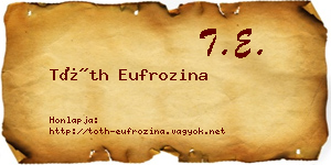 Tóth Eufrozina névjegykártya