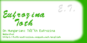 eufrozina toth business card